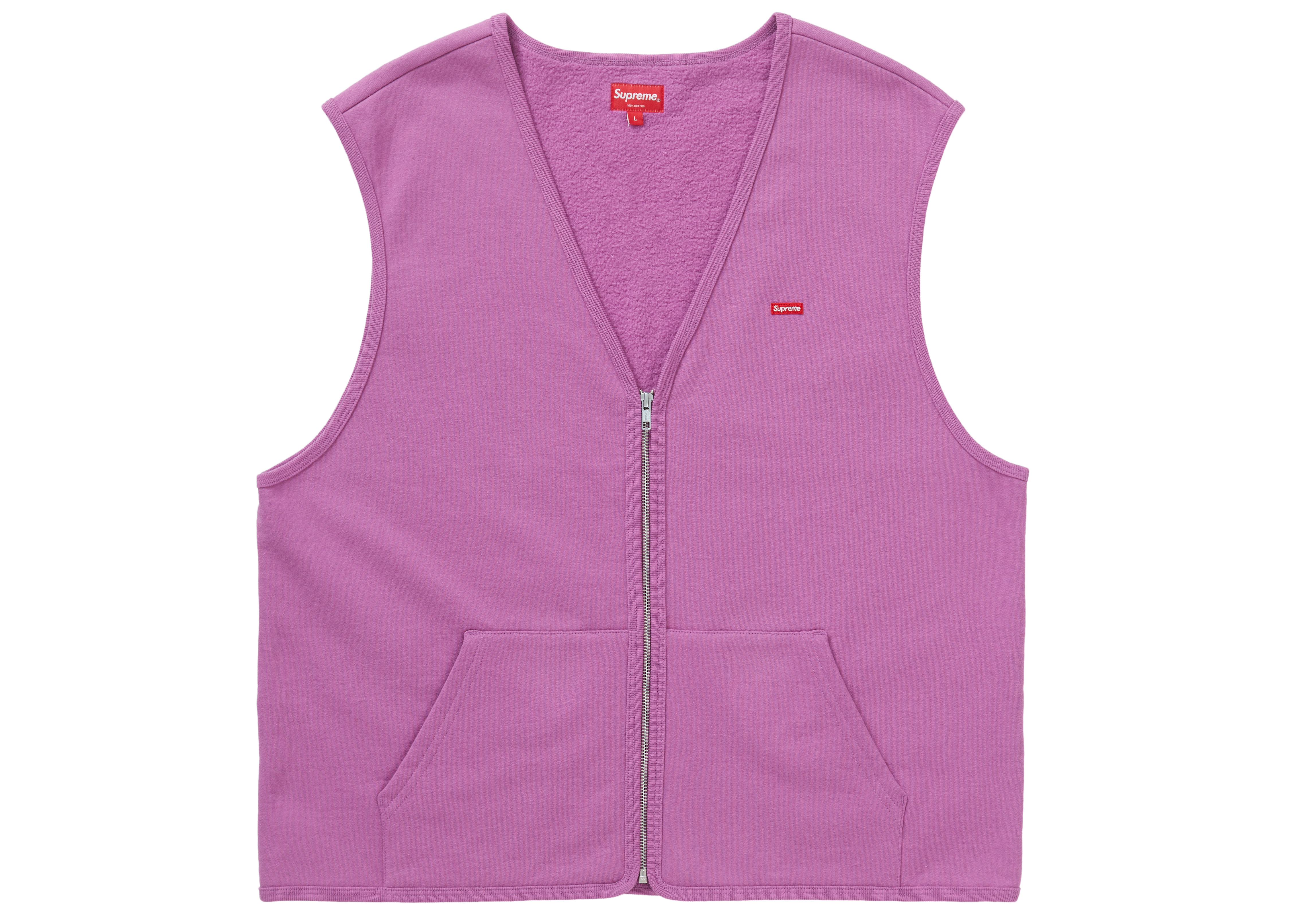 Supreme Zip Up Sweat Vest Bright Purple