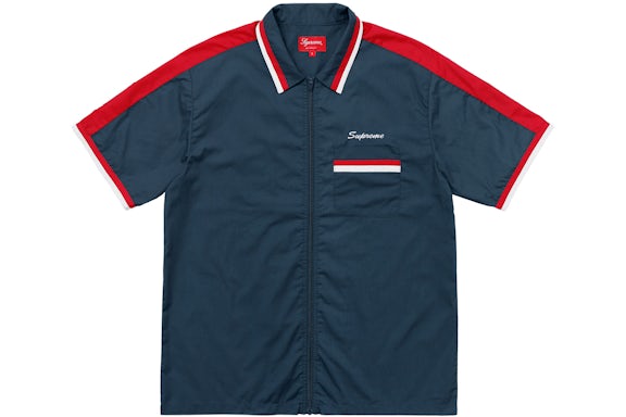Supreme Zip Up Work Shirt Light Navy