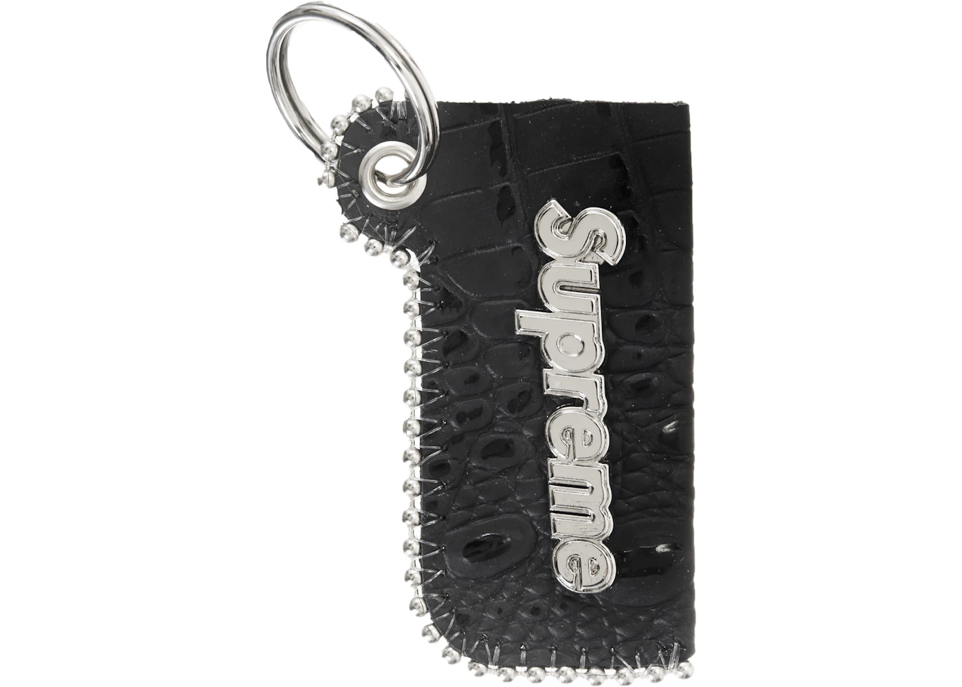 Supreme Simon Leather Lighter Case Keychain Black FW24 US