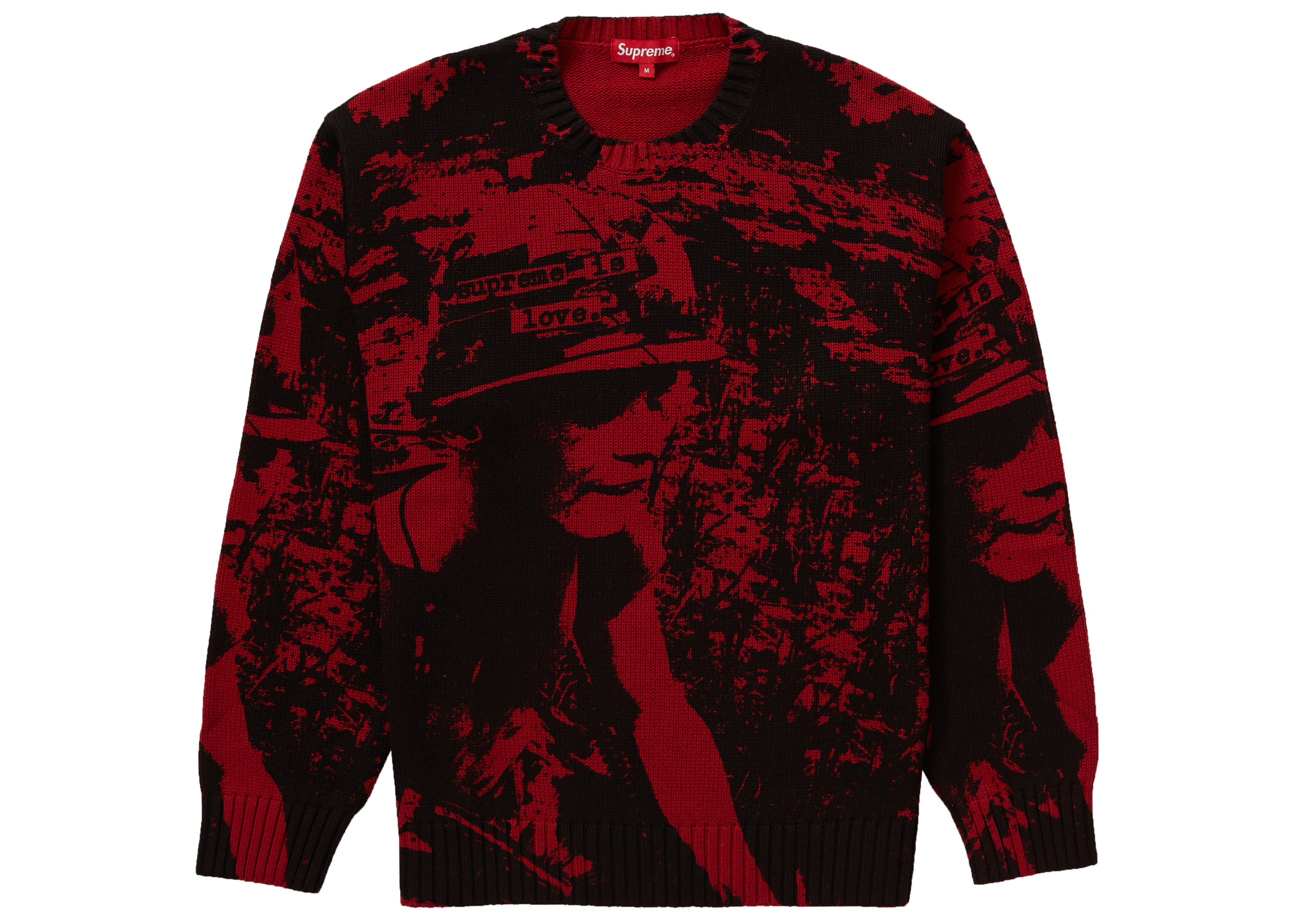 supreme【名作】supreme is love sweater XL RED