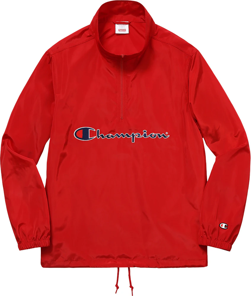 Supreme x Champion Half Zip Pullover Red Men's - SS17 - US