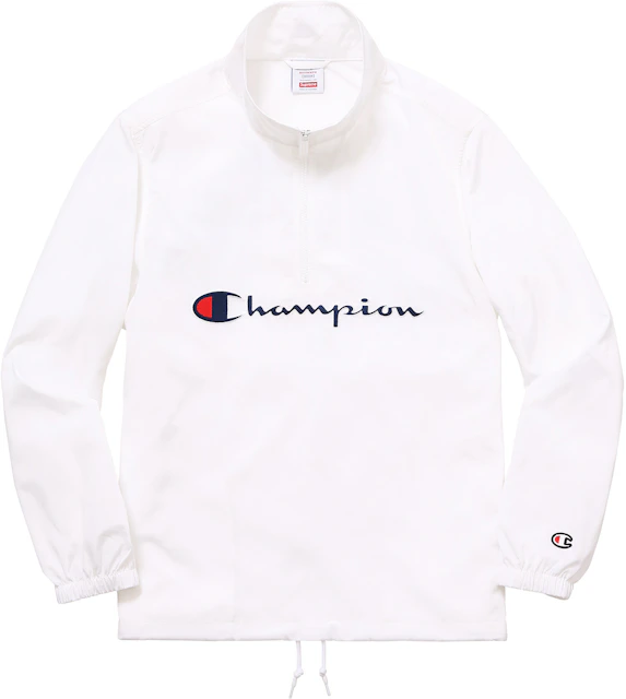 tage At vise produktion Supreme x Champion Half Zip Pullover White - SS17