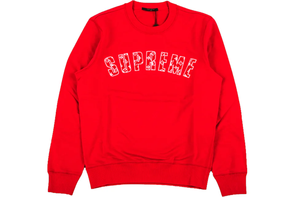 Supreme x Louis Vuitton Arc Logo Crewneck Red