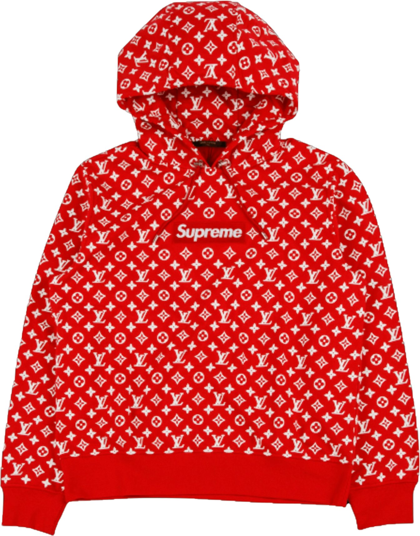 Hacia atrás Nueva llegada ~ lado Supreme x Louis Vuitton Box Logo Hooded Sweatshirt Red - SS17 Hombre - ES