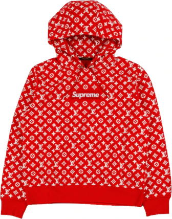Louis Vuitton X Supreme Ltd Ed Logo Hoodie Red White Med Kim Jones Era