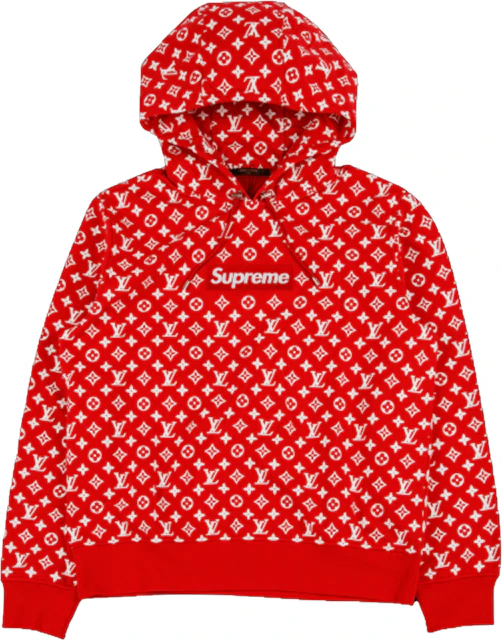 Bisagra Descolorar Destello Supreme x Louis Vuitton Box Logo Hooded Sweatshirt Red - SS17 - ES