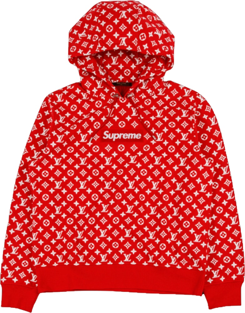 Supreme X Louis Vuitton Box Logo Hooded Sweatshirt Red Ss17