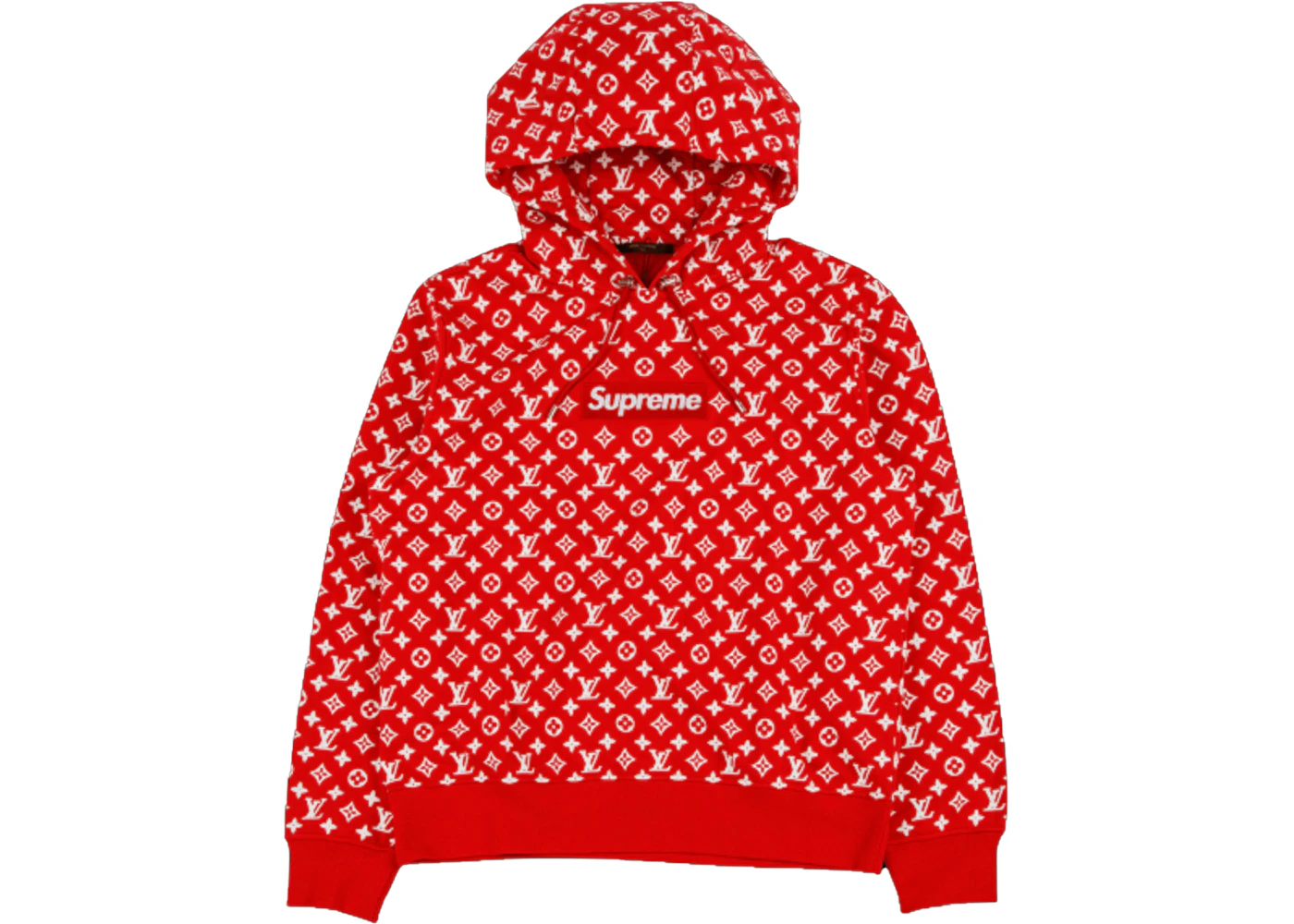 LOUIS VUITTON Supreme Box Logo Hoodie Red XXS LV Auth ak145