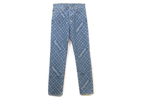 Supreme x Louis Vuitton Jacquard Denim 5 Pocket Jean Blue Men s SS17 US