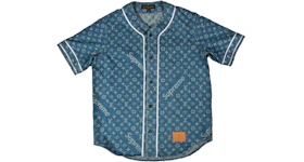 Supreme x Louis Vuitton Jacquard Denim Baseball Jersey Blue