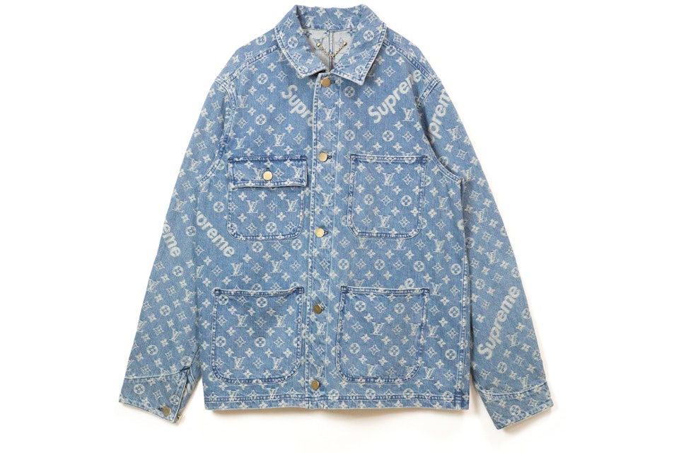 Supreme x Louis Vuitton Jacquard Denim Chore Coat Blue