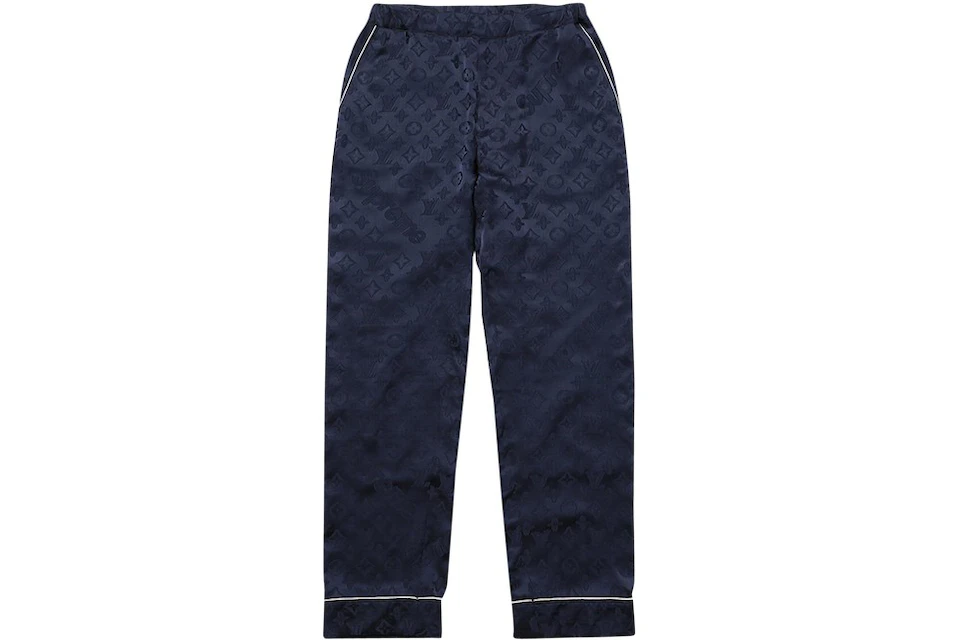 Supreme x Louis Vuitton Jacquard Silk Pajama Pant Blue