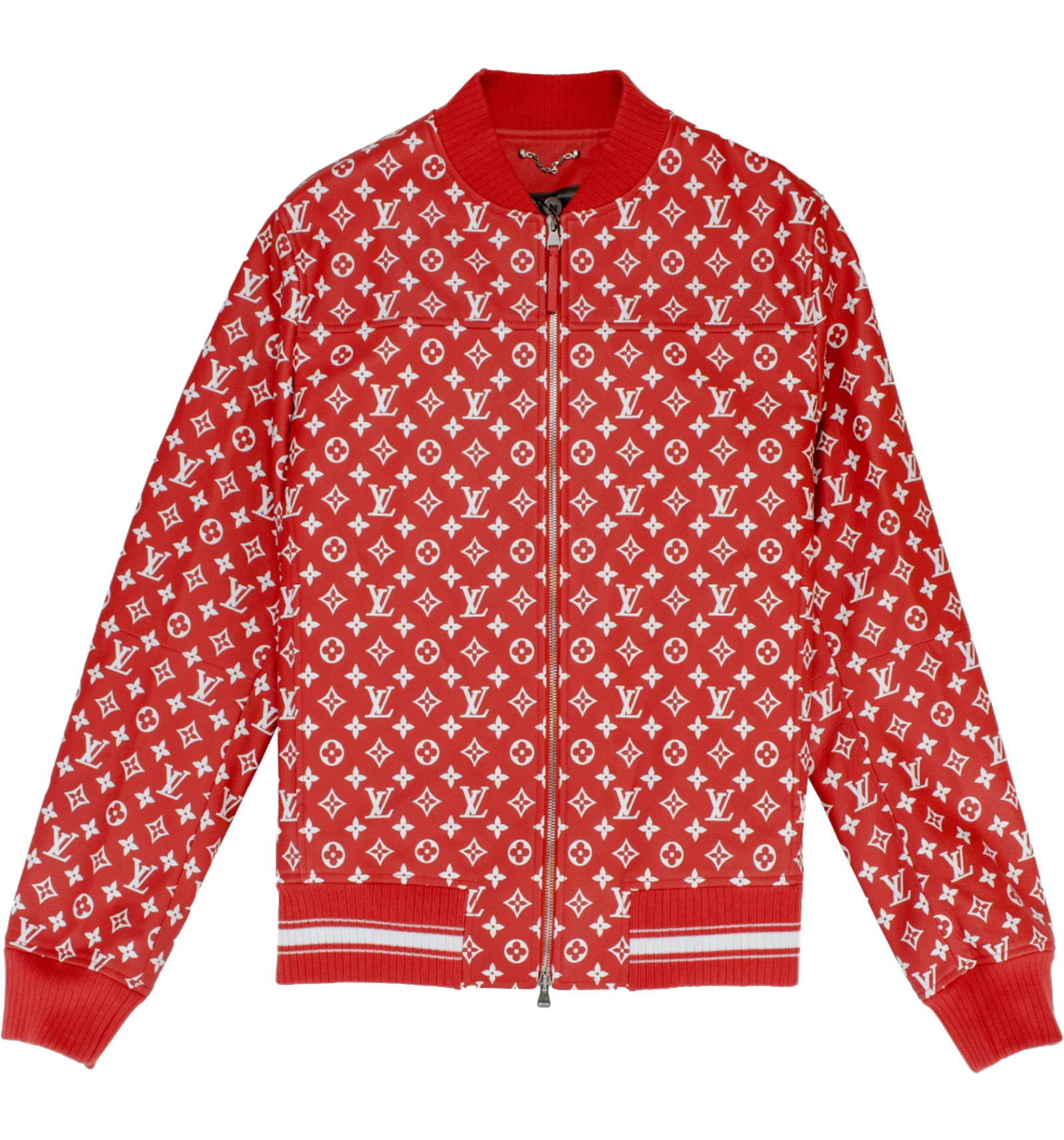 Supreme x Louis Vuitton Leather Baseball Jacket Red Men s SS17