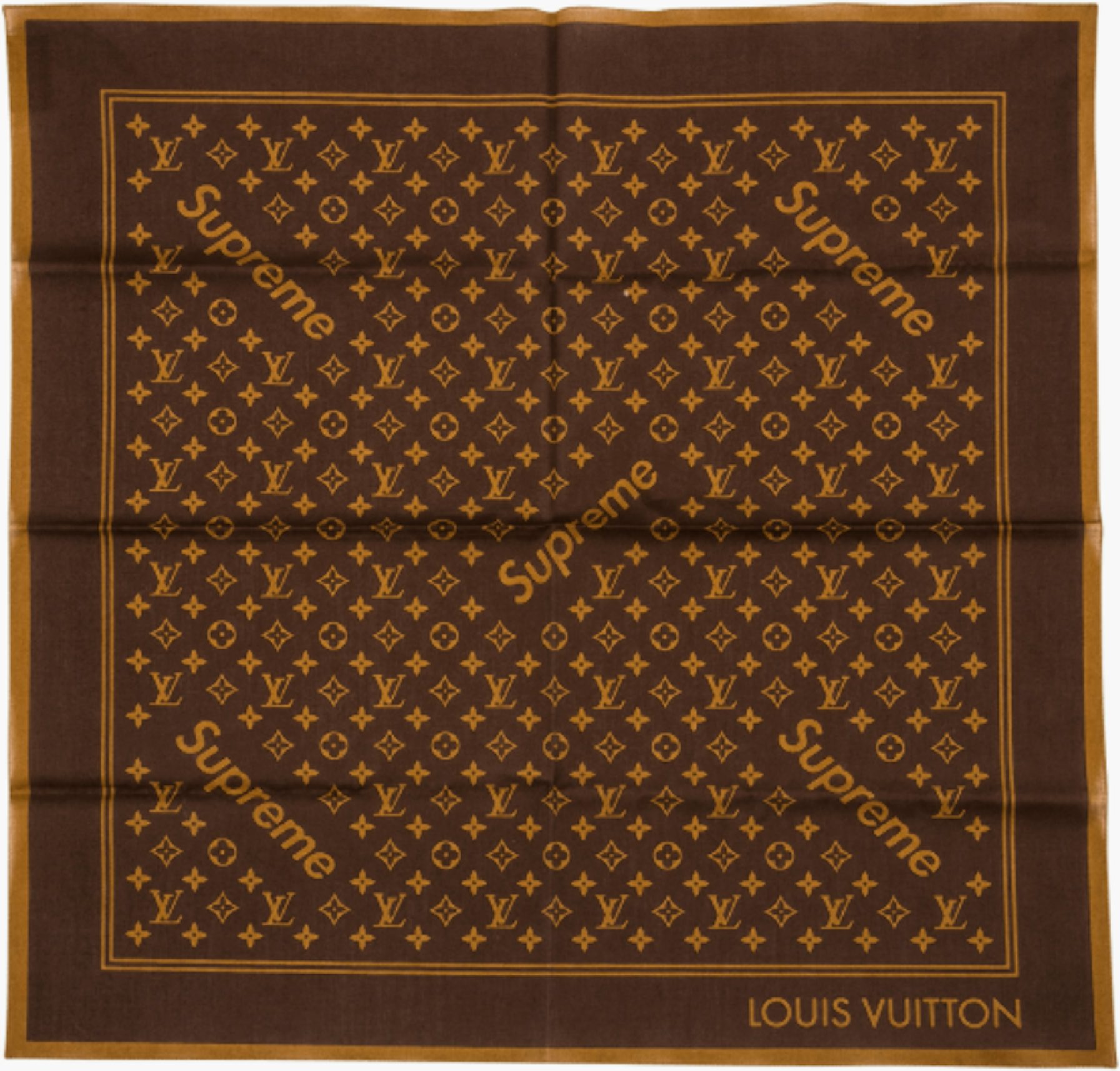 LOUIS VUITTON Silk Monogram Scarf Brown-US
