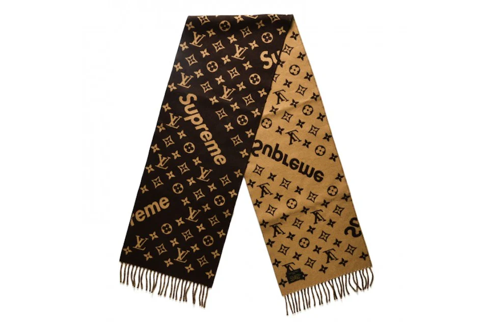 Supreme x Louis Vuitton Monogram Scarf Brown SS17 US