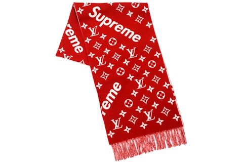 Discount Ciabatte Supreme X Louis Vuitton Sciarpa Supreme X Louis Vuitton Monogram Rosso SS17 IT