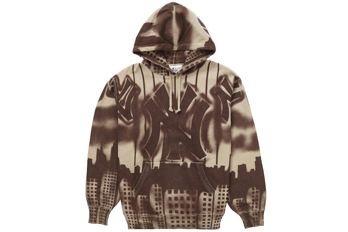 Click to view more detailed imagery on our partner's website Pre-owned Supreme X New York Yankees Airbrush Hooded Sweatshirt Clay
