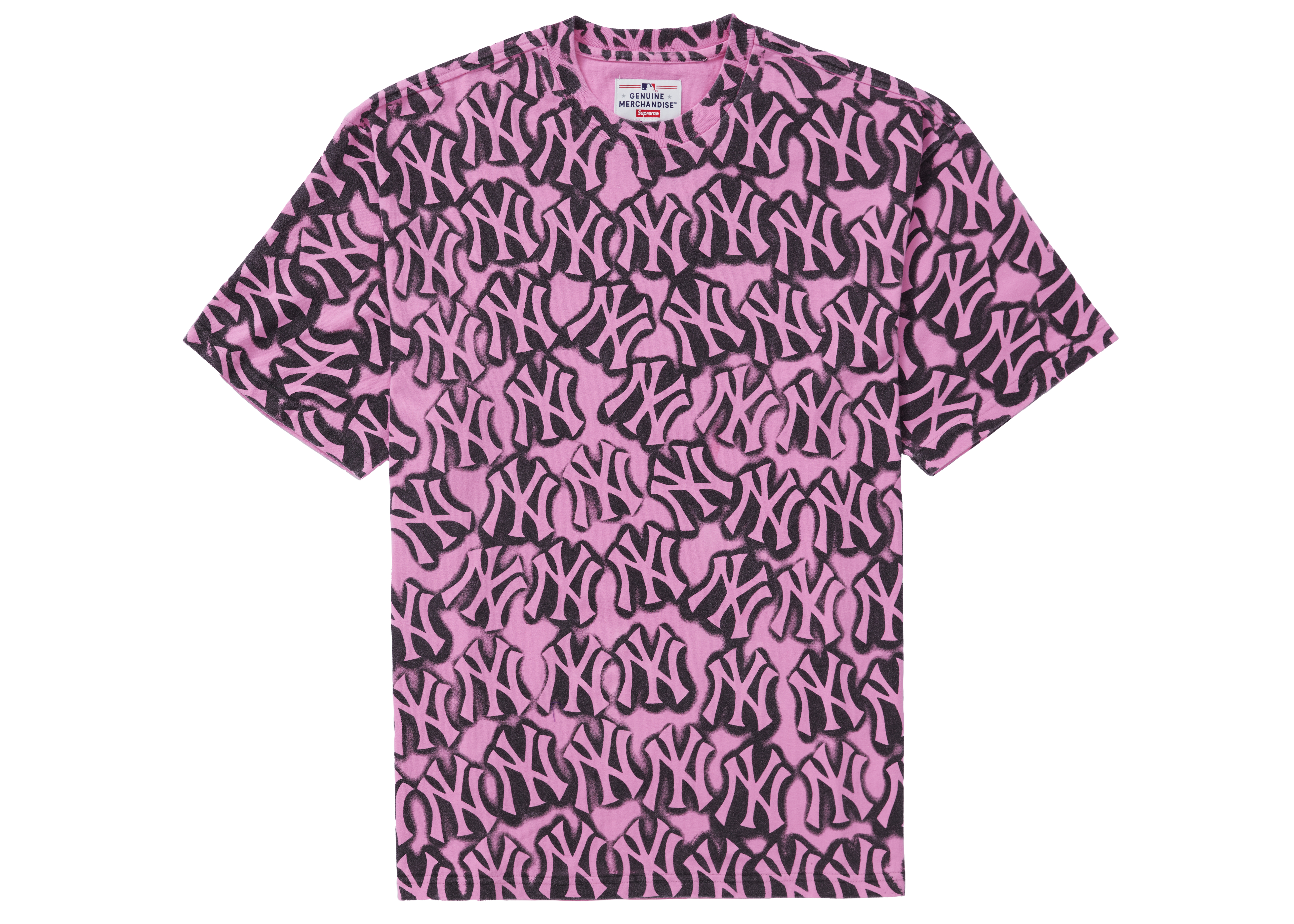 Supreme x New York Yankees Airbrush S/S Top Pink