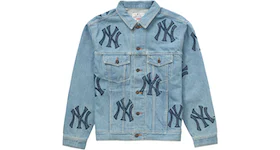 Supreme x New York Yankees Denim Trucker Jacket Washed Blue