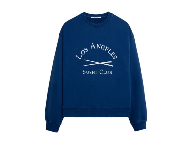 Pre-owned Sushi Club Men's Lasc Crewneck Sweatshirt Vintage Washed Crewneck Sweatshirt In Blue