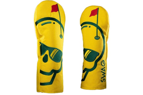 Swag Golf Augusta Skull Fairway Wood Golf Club Cover Yellow Green