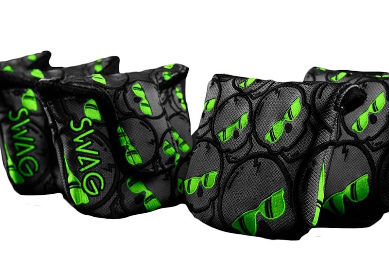 Swag Golf Ecto Green Concentric Skulls Mallet Cover Golf Club Cover