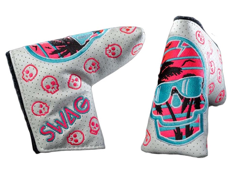 Swag Golf Sunset Skull Blade Cover 2.0 Golf Club Cover White/Pink SS21