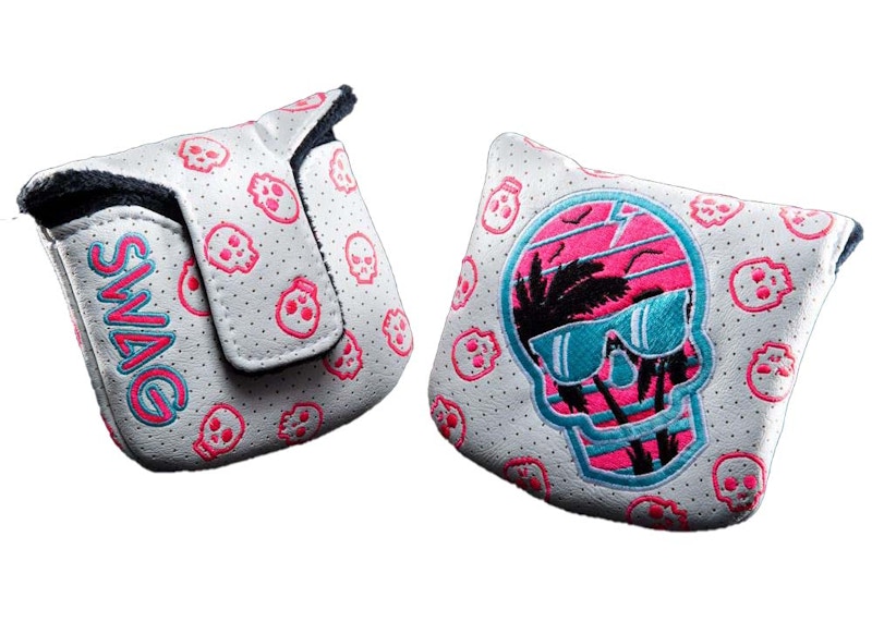 Swag Golf Sunset Skull Mallet Cover 2.0 Golf Club Cover White/Pink SS21