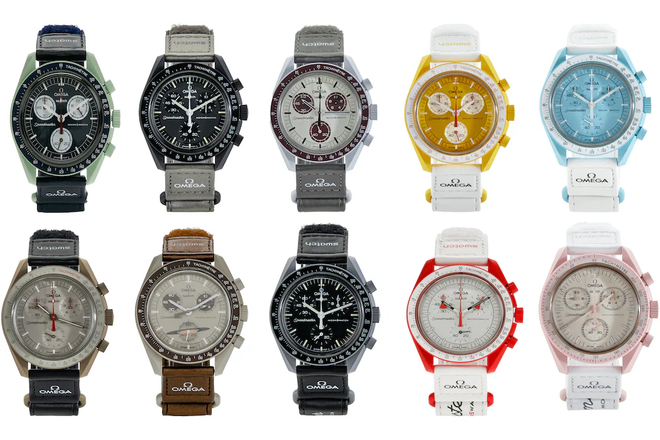 Collection de montres Swatch x Omega Bioceramic Moonswatch (10 modèles)