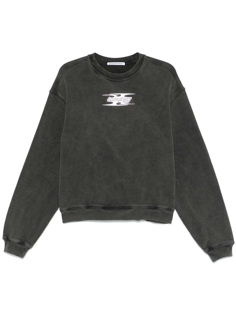 Pre-owned Alexander Wang T Women's T By Alexander Wang Blade Logo Crewneck Sweatshirt In Washed Cedar
