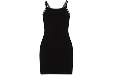 T by Alexander Wang Bodycon Logo Jacquard Trims Tank Dress Black - SS23 - US T by Alexander Wang Bodycon Logo Jacquard Trims Tank Dress Black - SS23 - US
