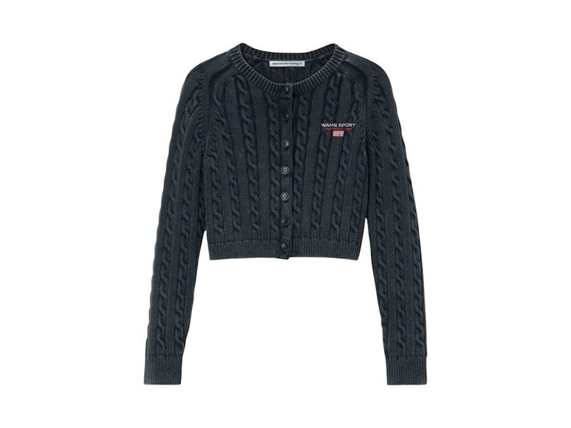 Pre-owned Alexander Wang T Women's T By Alexander Wang Cropped Crewneck Sweatshirt Cardigan In Dessin E