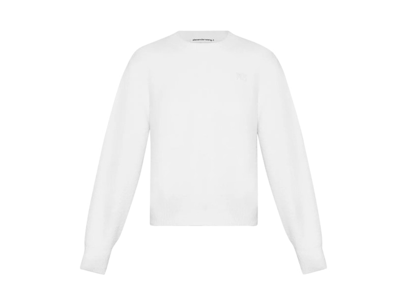 T by Alexander Wang Embroidered Logo Relaxed Crewneck