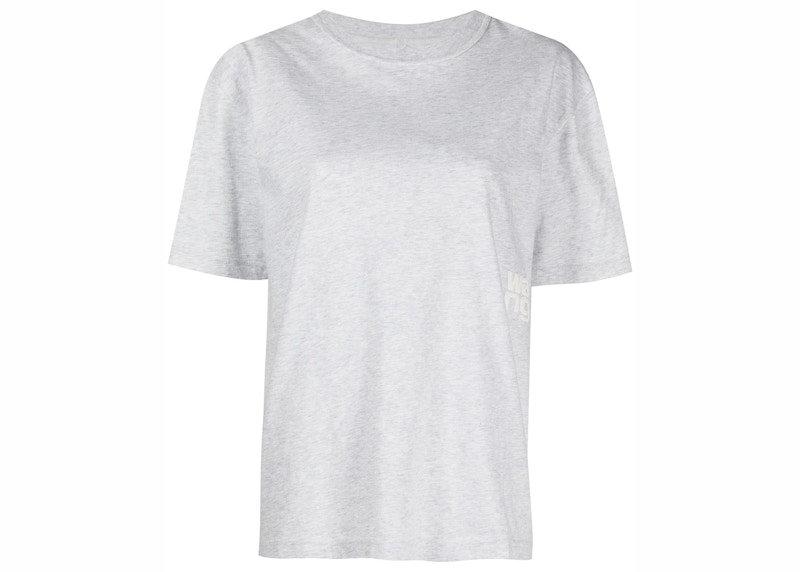 Pre-owned Alexander Wang T Women's T By Alexander Wang Eshort Sleeveential Jersey Puff Logo Short Sleeve Tee Shirt In Heather G