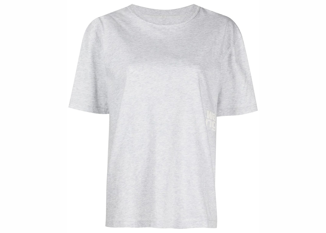 Pre-owned Alexander Wang T T By Alexander Wang Essential Jersey Puff Logo Ss Tee Heather Grey
