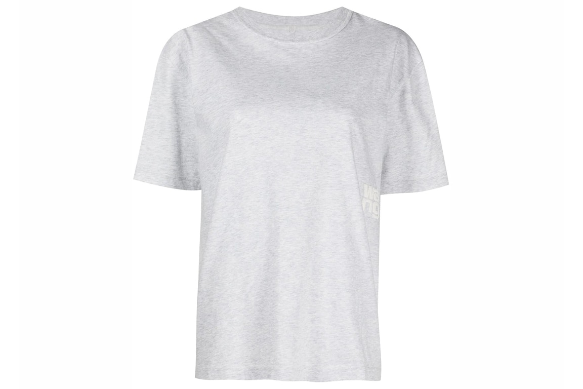 Pre-owned Alexander Wang T T By Alexander Wang Essential Jersey Puff Logo Ss Tee Heather Grey