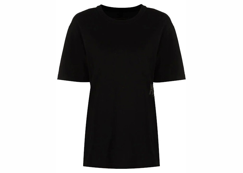 Pre-owned Alexander Wang T Women's T By Alexander Wang Essential Jersey Puff Logo Shrunk Tee Shirt In Black
