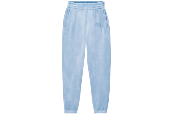 T by Alexander Wang Essential Terry Classic Puff Paint Logo Sweatpants Washed Pale Blue