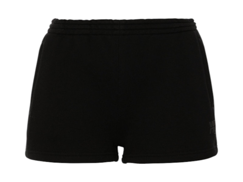 Pre-owned Alexander Wang T Women's T By Alexander Wang Essential Terry Puff Paint Logo Sweatshort In Black