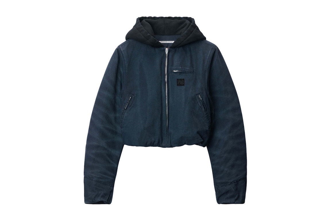 Pre-owned Alexander Wang T T By Alexander Wang Folded In Work Jacket Washed Navy