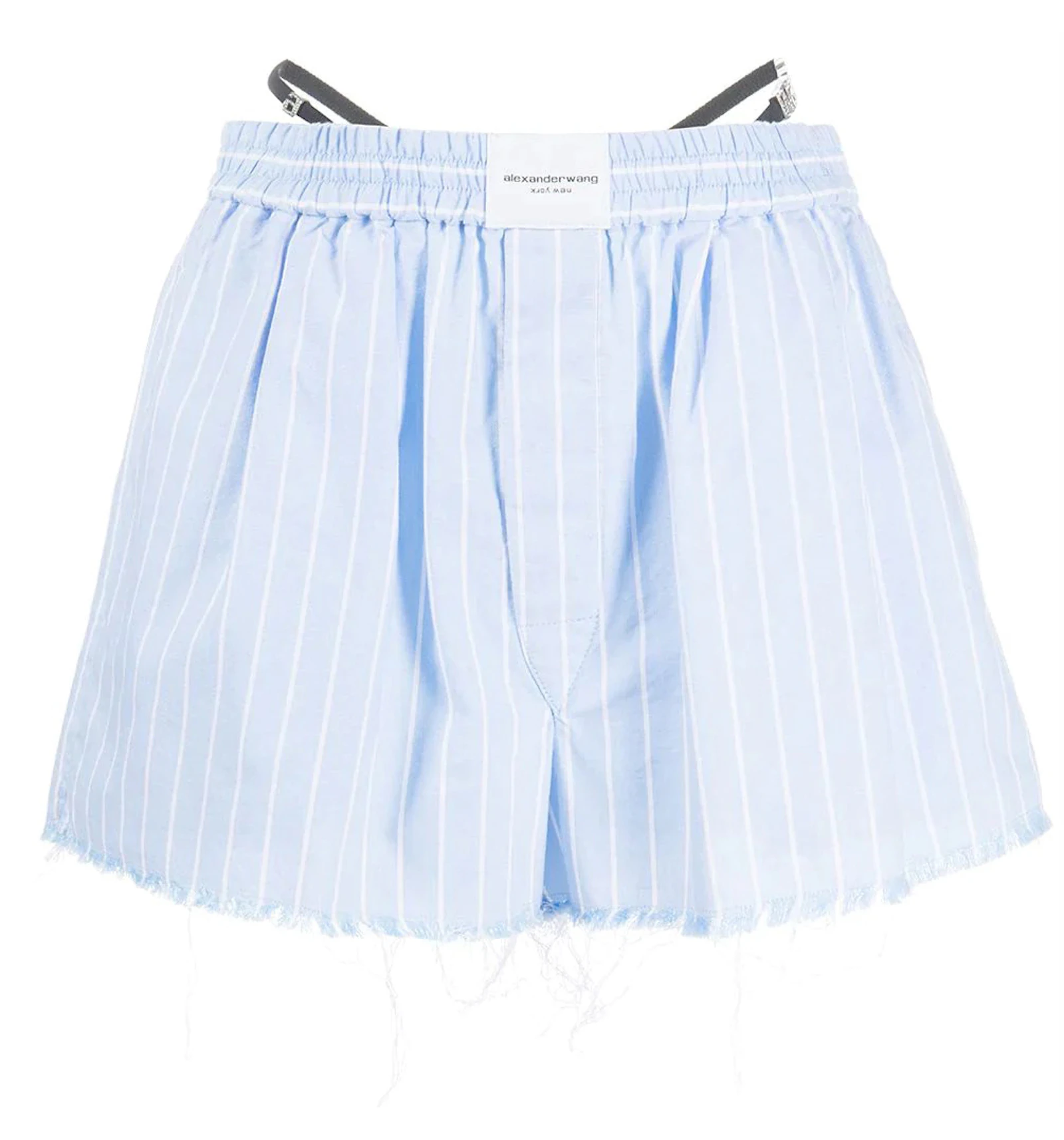 T by Alexander Wang Frayed Crystal Thong Boxer Oxford Blue/White - SS23 ...