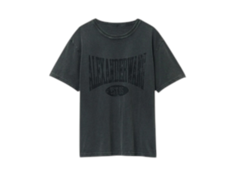 Pre-owned Alexander Wang T Women's T By Alexander Wang Graphic Short Sleeve T-shirt In Faded Black