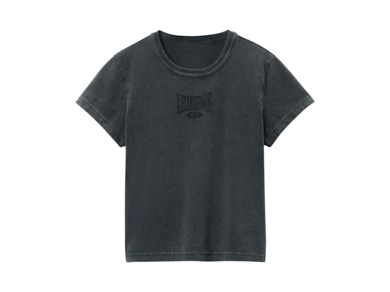 arexander wang tシャツ T by Alexander Wang Graphic Shrunken T-shirt Faded Black