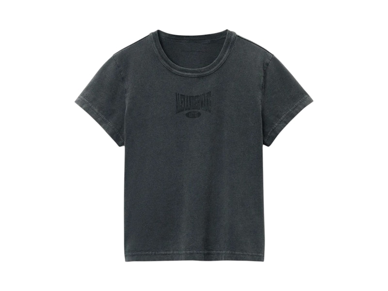 T by Alexander Wang Graphic Shrunken T-shirt Pale Gold