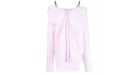 T by Alexander Wang Off Shoulder Boyfriend Charm Bra Strap Shirt Light Pink/White