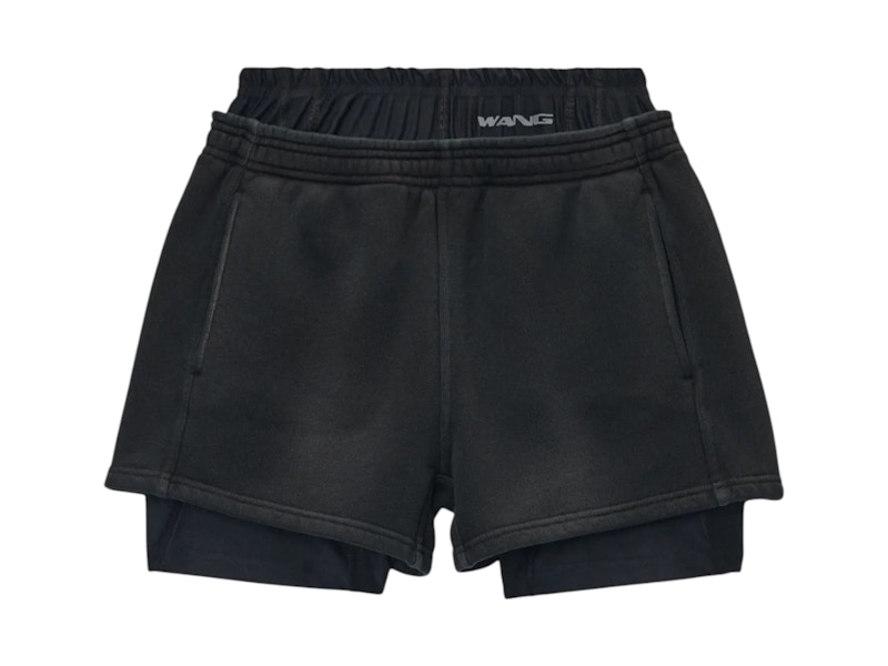 Pre-owned Alexander Wang T Women's T By Alexander Wang Prestyled Bike Short Sweatshort In Washed Black