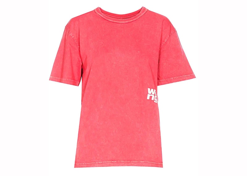 T by Alexander Wang Puff Logo & Bound Neck Essential Jersey SS Tee 