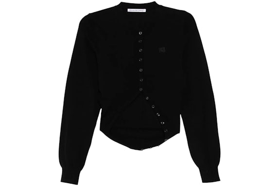 T by Alexander Wang Cardigan mit geteiltem Saum Schwarz