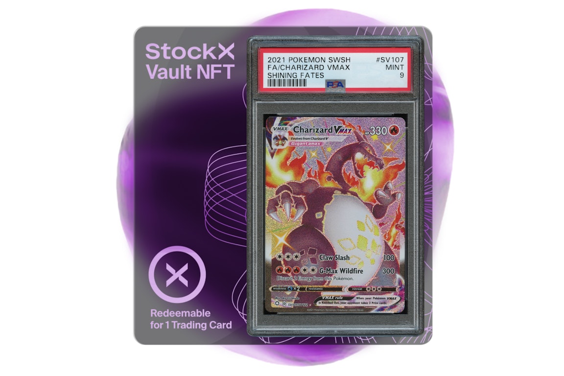Pre-owned Stockx Vault Nft Shiny Charizard Vmax 2021 Pokemon Tcg Sword & Shield Shining Fates Full Art #sv107/