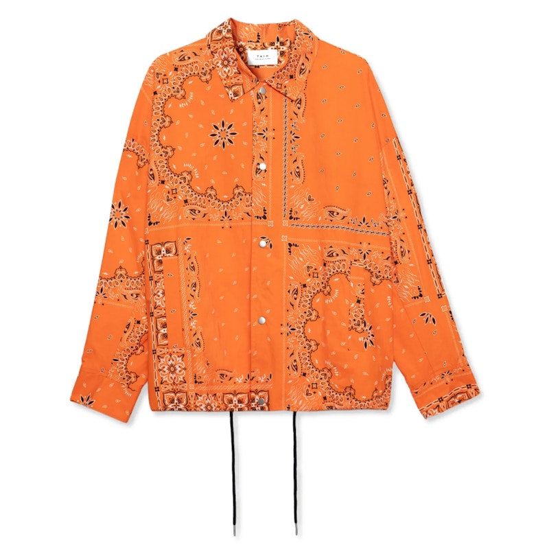 Tain Double Push Paisley Coach Shirt Orange Men's - SS22 - US